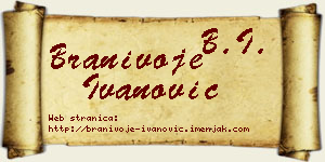 Branivoje Ivanović vizit kartica